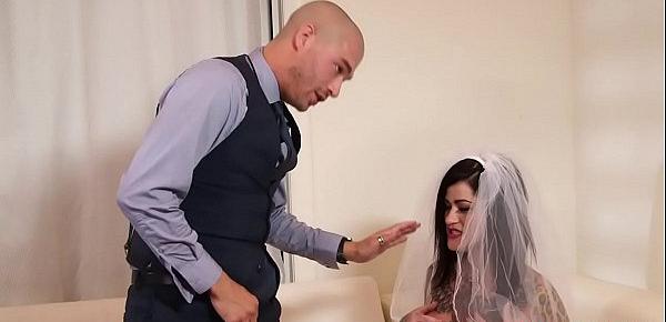  Inked bride with fake tits gets fucked deeply